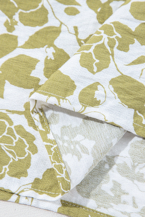 Prairie Charm Floral Smocked Puff Sleeve Tiered Rick Rack Midi Dress